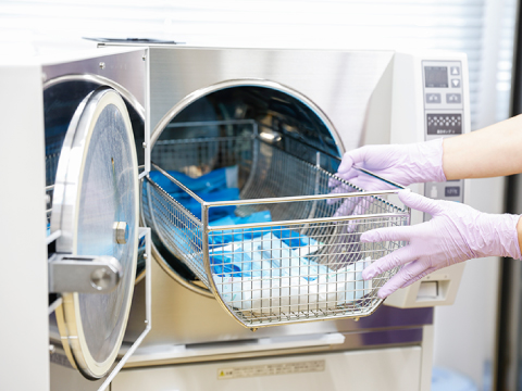 滅菌している写真